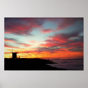 Sunrise at Newport Beach, Kalifornien Poster