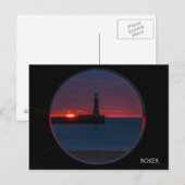 Sunrise at Roker Lighthouse-England Postcard Postkarte (Vorne/Hinten)