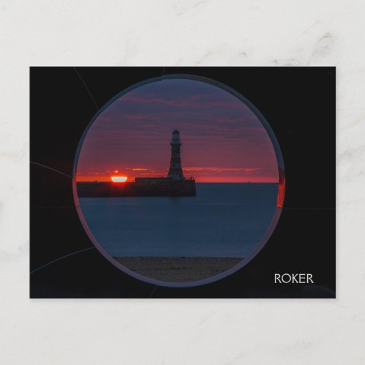 Sunrise at Roker Lighthouse-England Postcard Postkarte (Vorderseite)