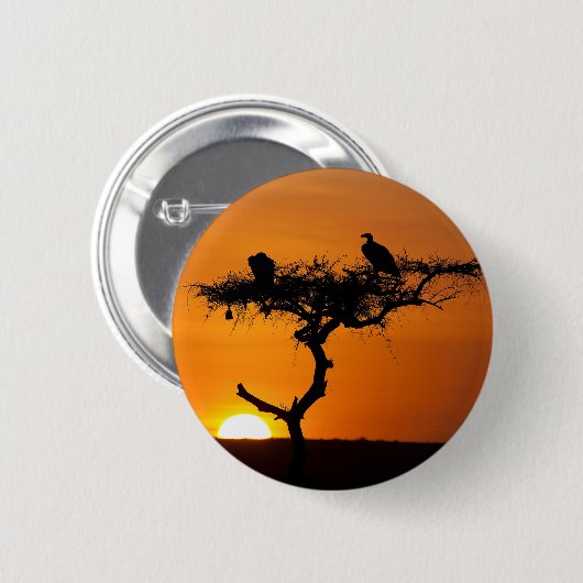 Sunrise at the Masai Mara, Kenia Button (Vorne & Hinten)