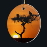 Sunrise at the Masai Mara, Kenia Keramikornament<br><div class="desc">Typical sunrise in Kenya. Die Bilder Two Vulture on an umbrella acacia. Bild © Angelika Stern</div>