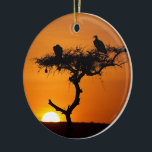 Sunrise at the Masai Mara, Kenia Keramikornament<br><div class="desc">Typical sunrise in Kenya. Die Bilder Two Vulture on an umbrella acacia. Bild © Angelika Stern</div>