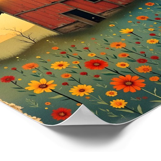 Sunrise Barn Digital Poster (Ecke)