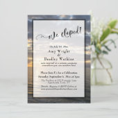 Sunrise Beach Foto Wir haben Script Celebration Einladung (Stehend Vorderseite)