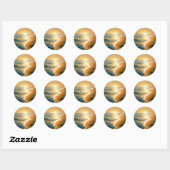 Sunrise Beach Round Sticker (Blatt)