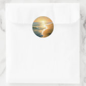 Sunrise Beach Round Sticker (Tasche)