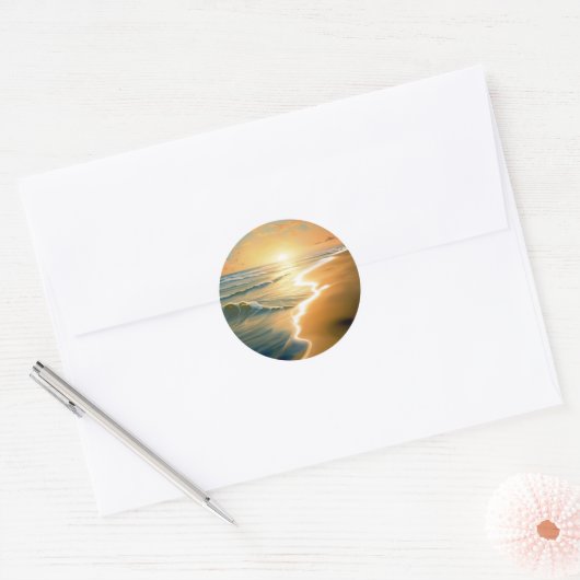 Sunrise Beach Round Sticker (Umschlag)