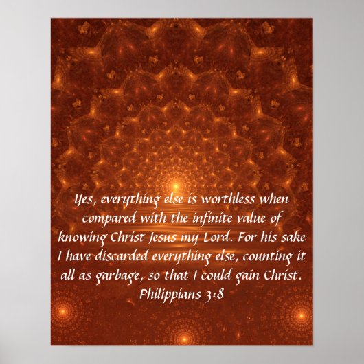 Sunrise Bibel Vers Philippians 3:8 Poster (Vorne)