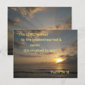 Sunrise Bible Verse Memory Card Psalm 34:18 Postkarte (Vorne/Hinten)