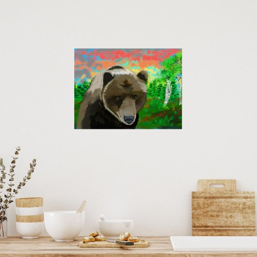 sunrise black bear poster (Küche)