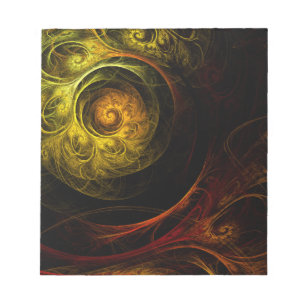 Sunrise Bloral Red Abstrakt Art Notepad Notizblock