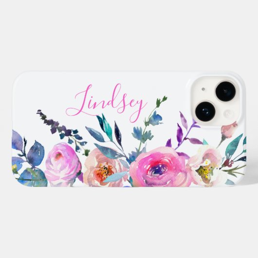 Sunrise Boho Floral Monogramm Case-Mate iPhone Hülle (Rückseite (Horizontal))