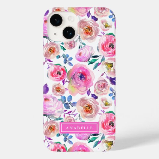 Sunrise Boho Floral Monogramm Case-Mate iPhone Hülle (Rückseite)