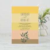 Sunrise Boho Terracotta Wedding Einladung (Stehend Vorderseite)