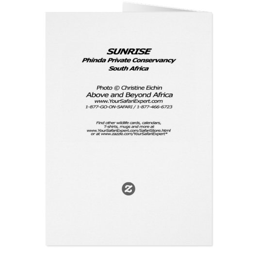 Sunrise Card (Hinten)