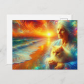 Sunrise Cat Postkarte (Vorne/Hinten)