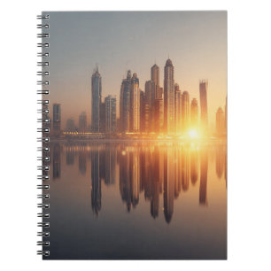 Sunrise Cityscape Mirror Reflection Notebook Notizblock