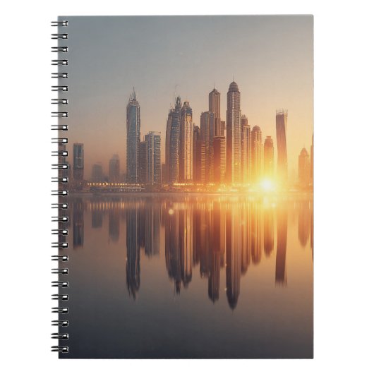 Sunrise Cityscape Mirror Reflection Notebook Notizblock (Vorderseite)