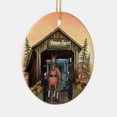 Sunrise Covered Bridge Keramik Ornament (Rechts)