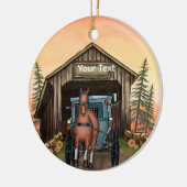 Sunrise Covered Bridge Keramik Ornament (Links)