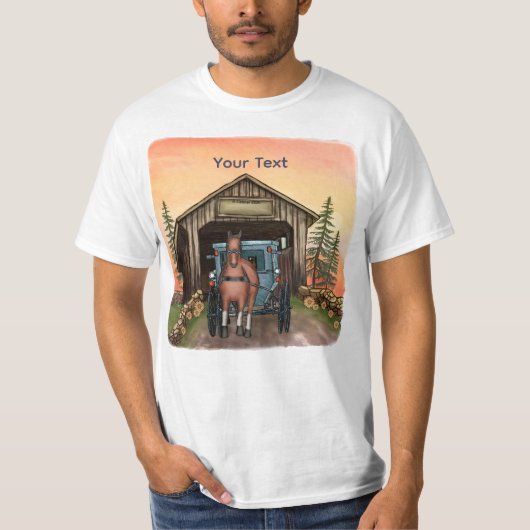 Sunrise Covered Bridge T-Shirt (Vorderseite)