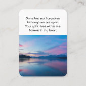 Sunrise Dawn Memorial Pocket Keepake Visitenkarte (Vorderseite)