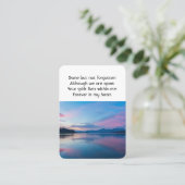 Sunrise Dawn Memorial Pocket Keepake Visitenkarte (Stehend Vorderseite)