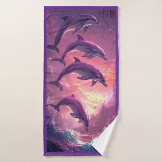 Sunrise Dolphins Beach Handtuch Badehandtuch (Badehandtuch)