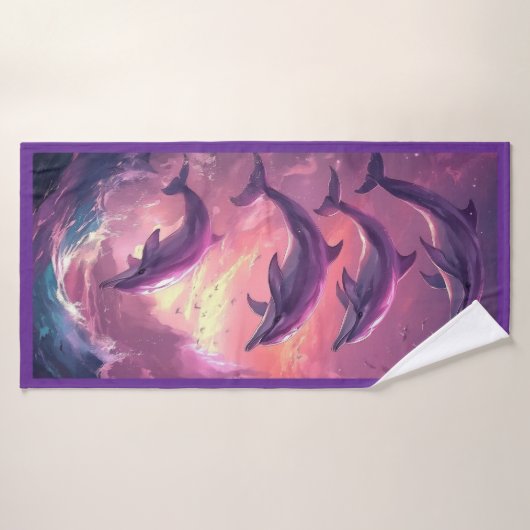 Sunrise Dolphins Beach Handtuch Badehandtuch (Badehandtuch)