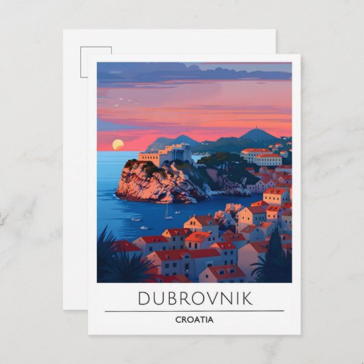 Sunrise Dubrovnik Kroatien Postkarte (Vorne/Hinten)
