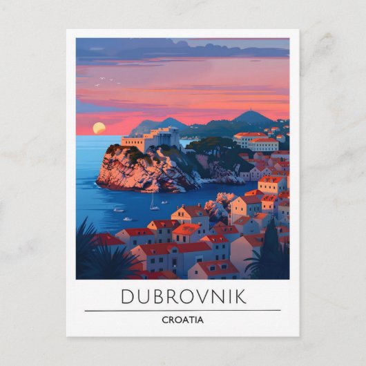 Sunrise Dubrovnik Kroatien Postkarte (Vorderseite)