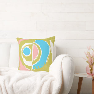 Sunrise Ethnic Circle - Coral Olive Turquoise Kissen