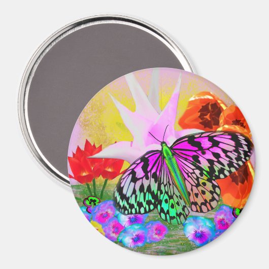 Sunrise Fantasy von Power Blume Magnet (Vorderseite/Rückseite)