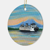 Sunrise Ferry Painting Keramik Ornament (Links)