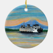 Sunrise Ferry Painting Keramik Ornament (Hinten)
