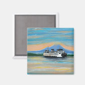 Sunrise Ferry Painting Magnet (Vorderseite/Rückseite)