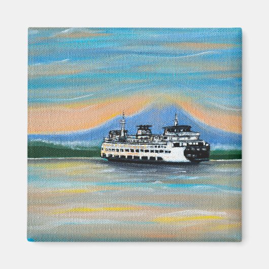 Sunrise Ferry Painting Magnet (Vorne)