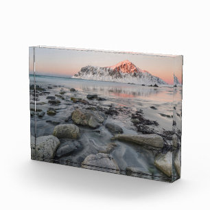 Sunrise Flakstad und Skagsanden Beach Fotoblock