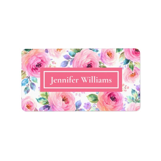 Sunrise Floral Boho Custom Name Design             Adressaufkleber (Vorne)