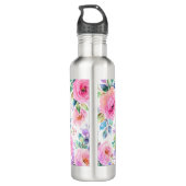 Sunrise Floral Boho Custom Name Design             Edelstahlflasche (Rückseite)