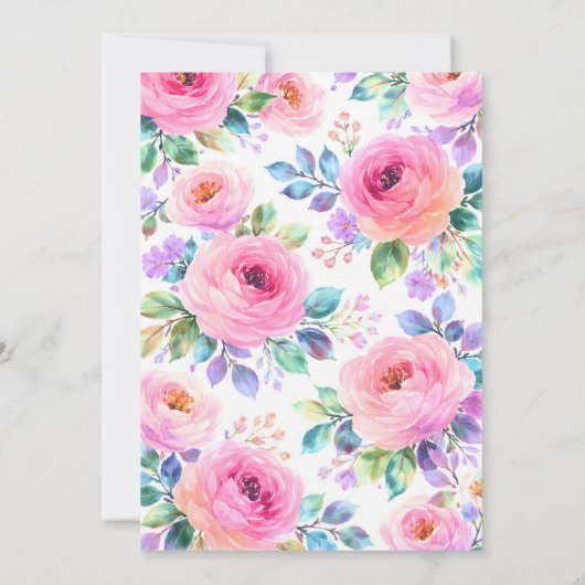 Sunrise Floral Boho Custom Name Design             Einladung (Rückseite)