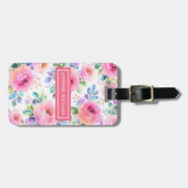 Sunrise Floral Boho Custom Name Design Gepäckanhänger (Vorderseite horizontal)