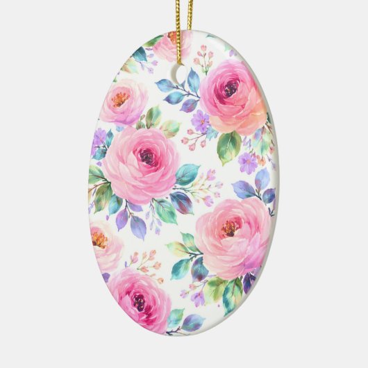 Sunrise Floral Boho Custom Name Design             Keramik Ornament (Links)