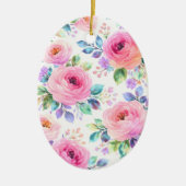 Sunrise Floral Boho Custom Name Design             Keramik Ornament (Vorne)