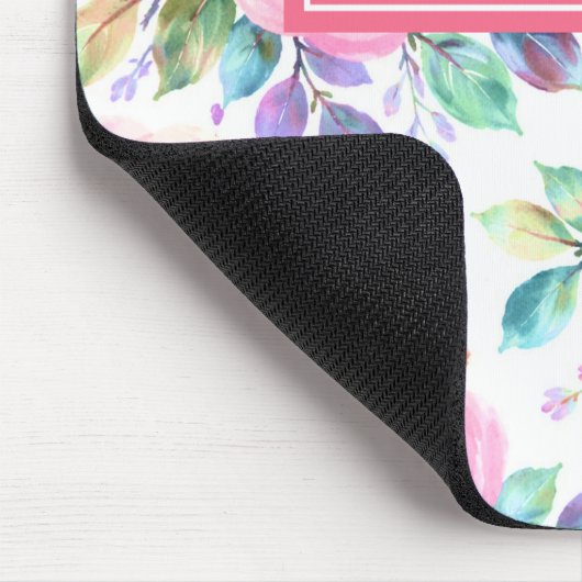 Sunrise Floral Boho Custom Name Design             Mousepad (Ecke)