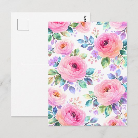 Sunrise Floral Boho Custom Name Design             Postkarte (Vorne/Hinten)