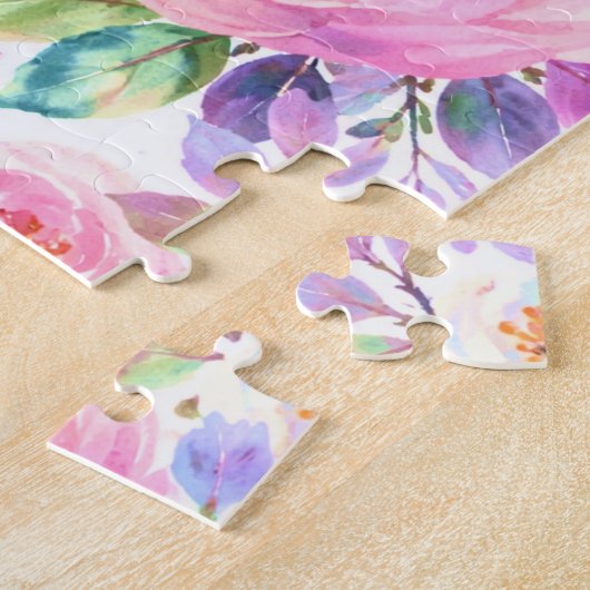 Sunrise Floral Boho Custom Name Design             Puzzle (Seite)