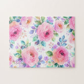 Sunrise Floral Boho Custom Name Design             Puzzle (Horizontal)