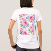 Sunrise Floral Boho Custom Name Design             T-Shirt (Rückseite)