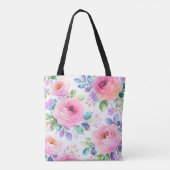 Sunrise Floral Boho Custom Name Design             Tasche (Rückseite)